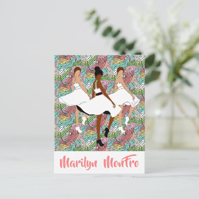 Marilyn MonFRO Hübsch Black Women Postkarte (Stehend Vorderseite)