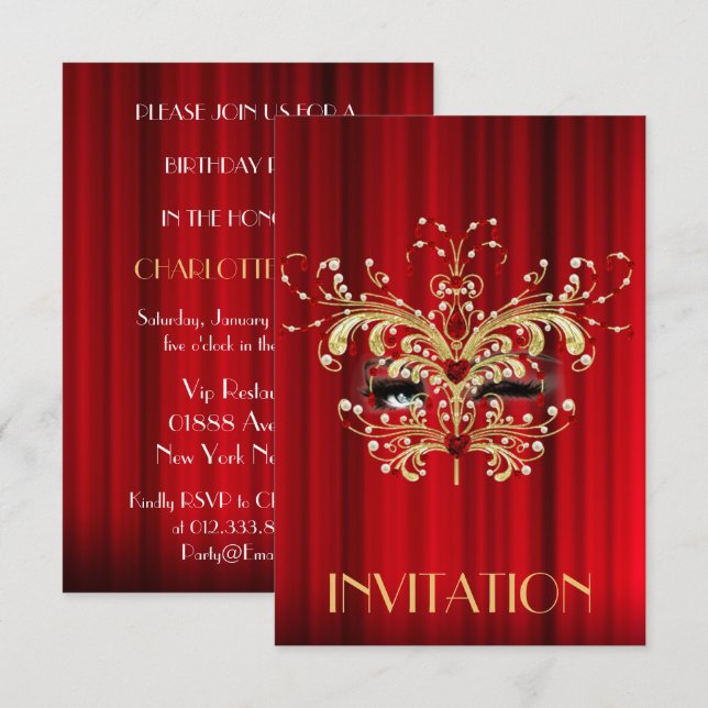 Marilyn Monroe Surprise Party Vip Einladung (Vorne/Hinten)