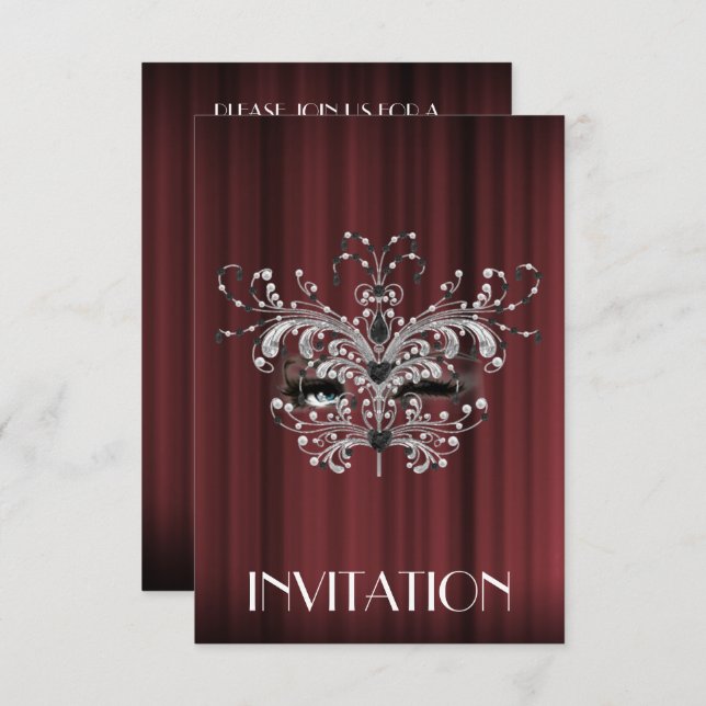 Marilyn Monroe Surprise Silver Burgundy Maroon Einladung (Vorne/Hinten)