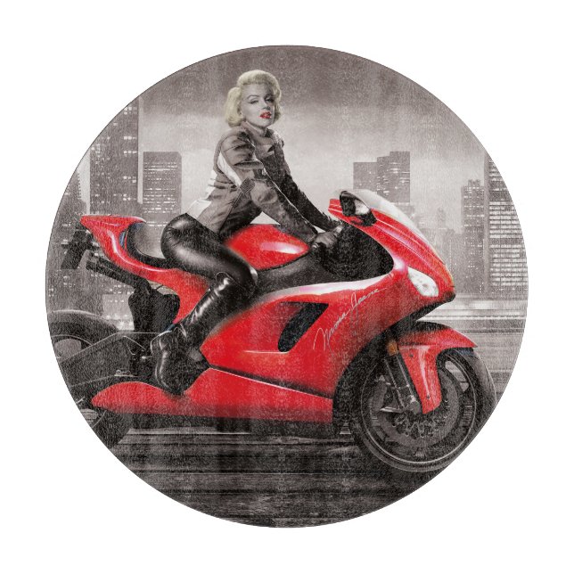 Marilyn Motorrad Schneidebrett (Vorderseite)