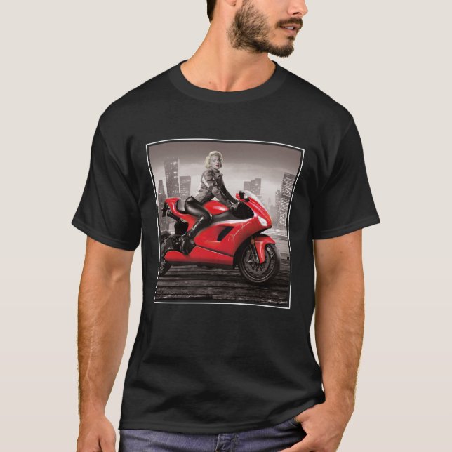 Marilyn Motorrad T-Shirt (Vorderseite)