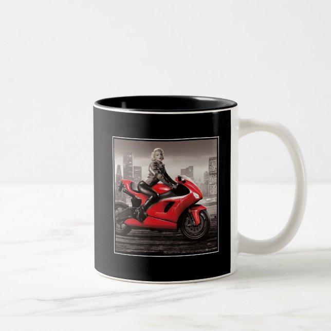 Marilyn Motorrad Zweifarbige Tasse (Rechts)