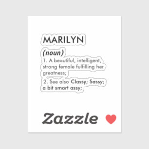 Marilyn Name, Bearbeitbarer Name, Benutzerdefinier Aufkleber