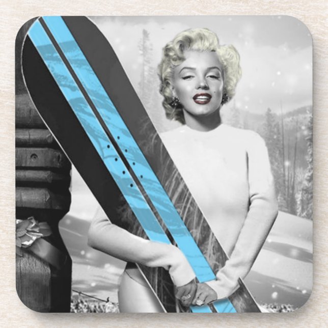Marilyn Snowboard Getränkeuntersetzer (Vorderseite)
