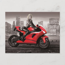 Marilyn's Motorrad Postkarte