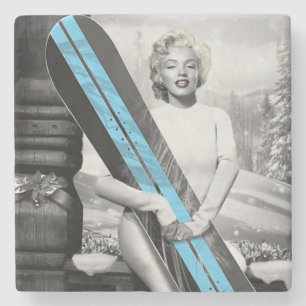 Marilyns Snowboard Steinuntersetzer