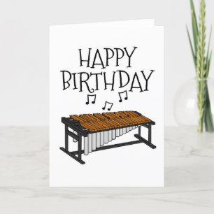 Marimba Birthday Card Percussionist Musiker Dankeskarte