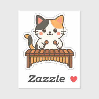 Marimba Buntkatze Kunst Aufkleber