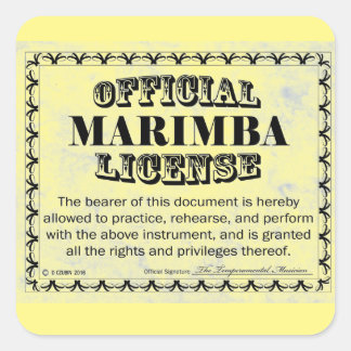 Marimba License Square Aufkleber