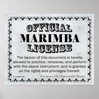 Marimba Lizenz Poster