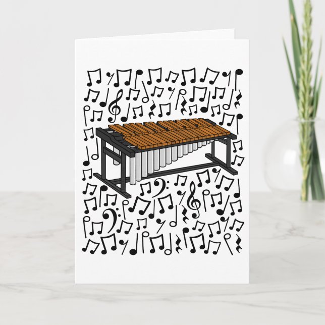 Marimba Musical Notes Percussionist Musiker Feiertagskarte (Vorderseite)