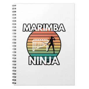 Marimba Ninja Percussionist Musician Marching Band Notizblock