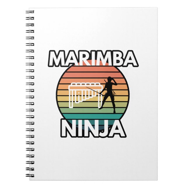 Marimba Ninja Percussionist Musician Marching Band Notizblock (Vorderseite)