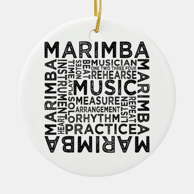 Marimba Typografie Keramik Ornament (Vorne)