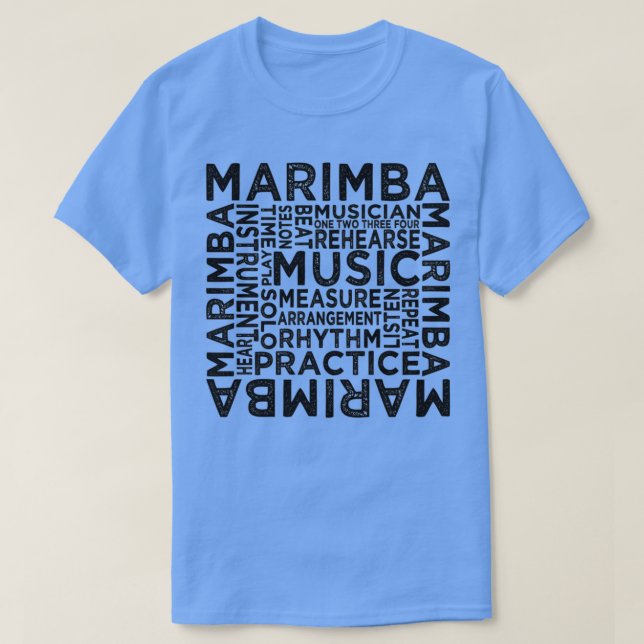 Marimba Typografie  T-Shirt (Design vorne)