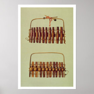 Marimba, Vorder- und Rückseite, Südafrika, aus Poster
