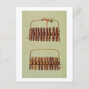 Marimba, Vorder- und Rückseite, Südafrika, aus Postkarte