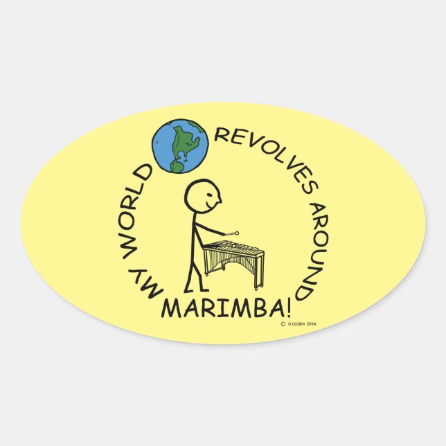 Marimba - Weltaufstände um Oval-Sticker Ovaler Aufkleber (Vorderseite)