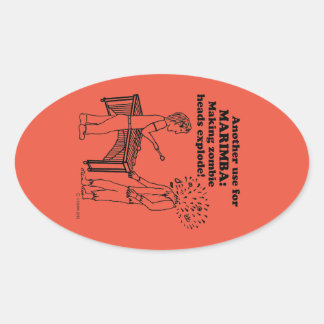 Marimba Zombie Explode Oval Sticker