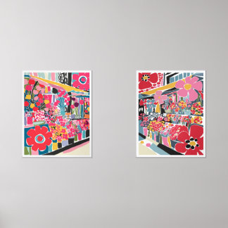 Marimekko Blume Druck fett maximalistisch Set 2