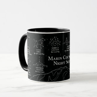 Marin County Night Sky 11 oz mug black Tasse