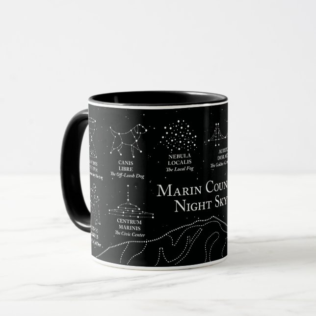 Marin County Night Sky 11 oz mug black Tasse (Vorderseite Links)