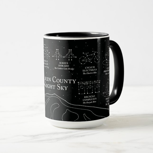 Marin County Night Sky 15 oz. mug black Tasse (VorderseiteRechts)