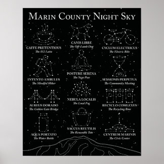 Marin County Night Sky Poster Black