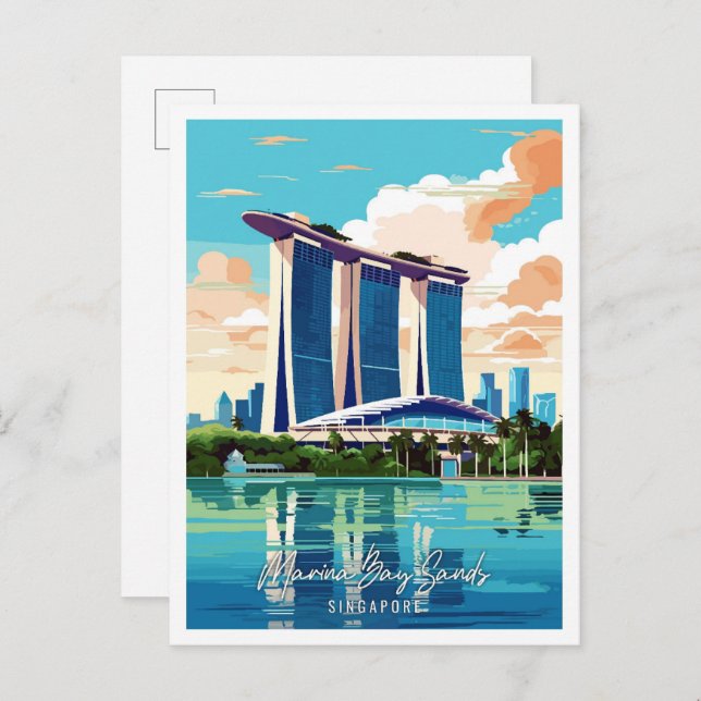 Marina Bay Sands Kunstmuseum Postkarte (Vorne/Hinten)