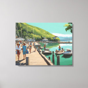 Marina Boat Dock Canvas Print Leinwanddruck