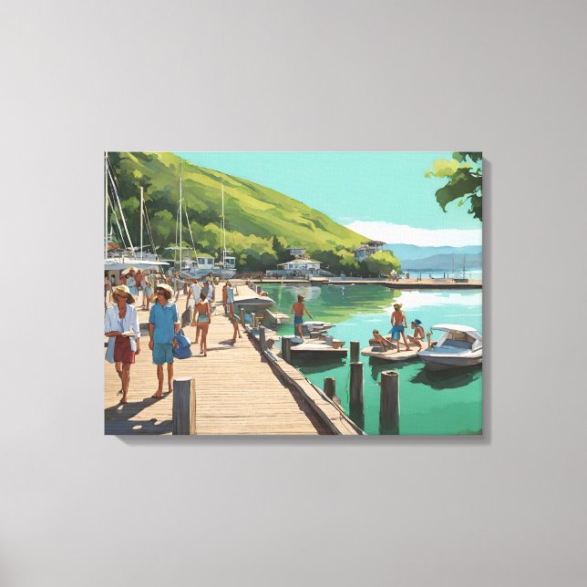 Marina Boat Dock Canvas Print Leinwanddruck (Vorderseite)