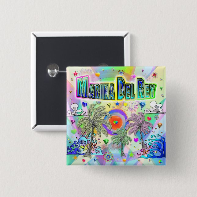Marina Del Rey Deep Dream Button (Vorne & Hinten)