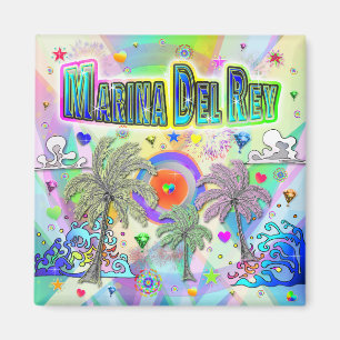 Marina Del Rey Deep Dream Magnet