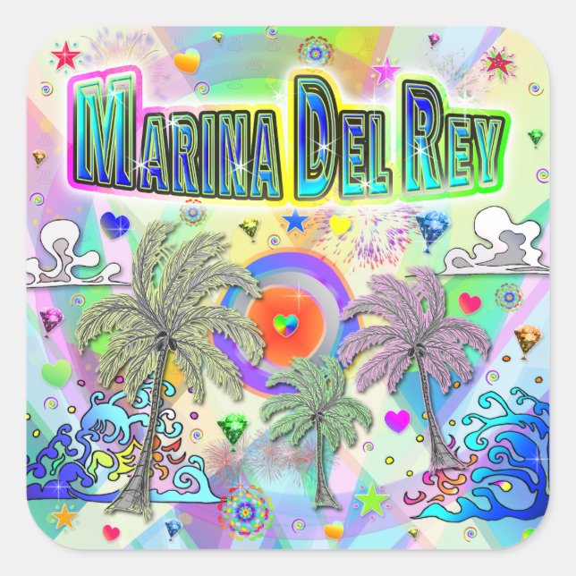 Marina Del Rey Deep Dream Sticker (Vorderseite)