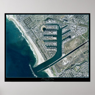 Marina del Rey Los Angeles, CA Satellitenposter Poster