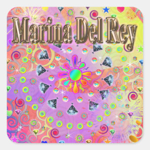 Marina Del Rey Lucky Golden Sticker