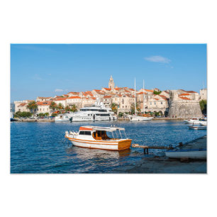 Marina der Stadt Korcula - Dalmatien, Kroatien Fotodruck