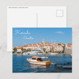 Marina der Stadt Korcula - Dalmatien, Kroatien Postkarte