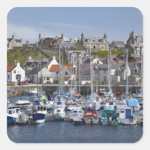 Marina, Findochty, Moray, Schottland, Vereinigtes Quadratischer Aufkleber