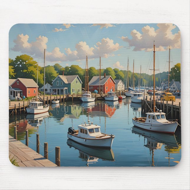 Marina in a Little Fishing Village Mousepad (Vorne)