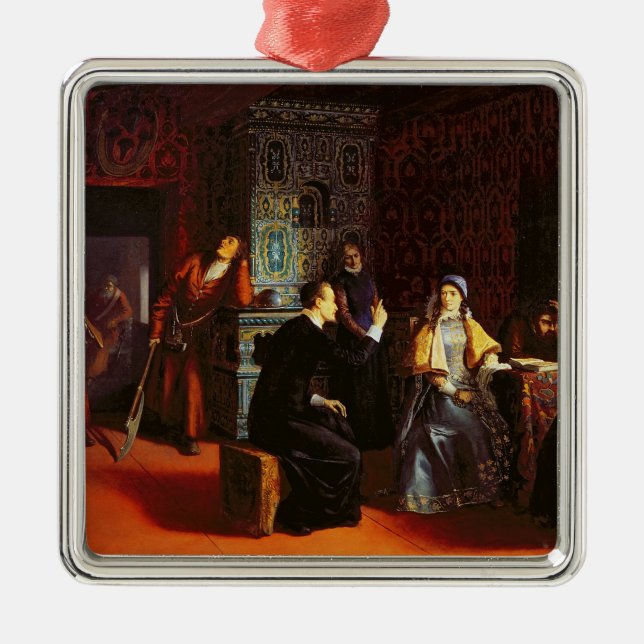 Marina Mniszech unter Festnahme mit einem Ornament Aus Metall (Vorne)