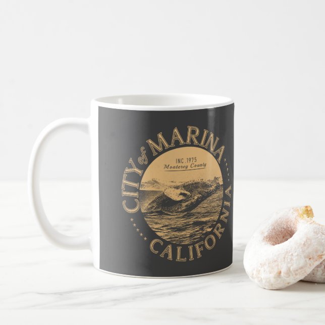 MARINA MONTEREY KALIFORNIA - HUMPBACK WALE KAFFEETASSE (Mit Donut)