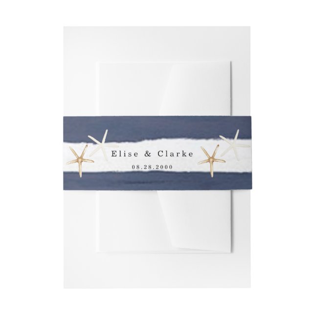 Marina Nautical Bloom Navy Blush Pink Wedding Einladungsbanderole (Vorderseite Beispiel)