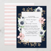 Marina Nautical Blooms Navy Blush Pink Wedding