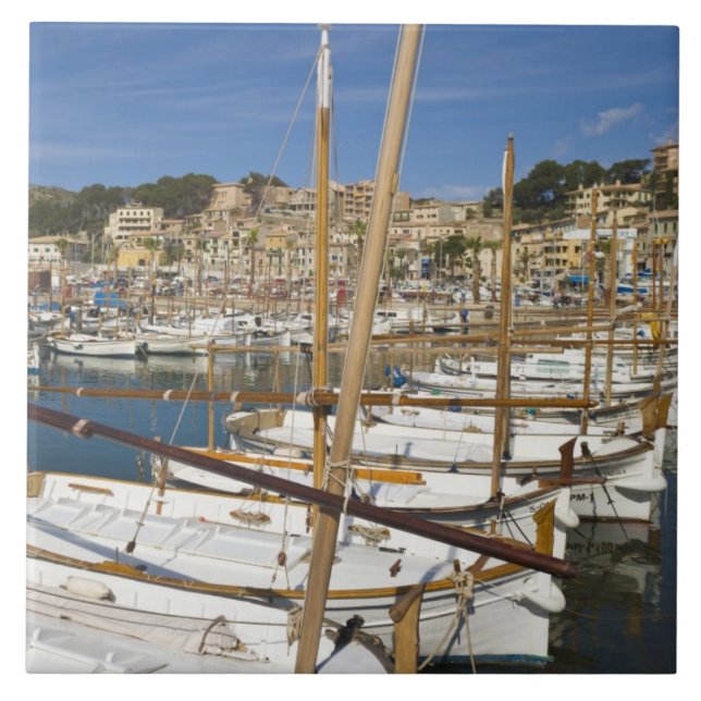 Marina, Port de Soller, Westküste, Mallorca, Fliese (Vorderseite)