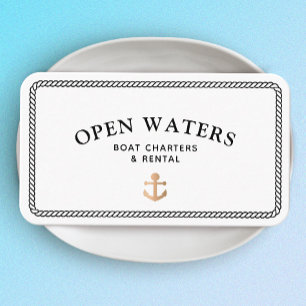 Marina Rope Anchor Boat White Business Card Visitenkarte