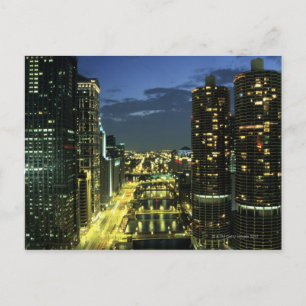 Marina Towers, Chicago River, Wacker Drive, Postkarte