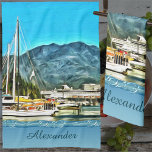 Marina Vallarta 0946 Geschirrtuch<br><div class="desc">Malerei "Marina Vallarta 0946" Sammlung Personalisieren Sie auf der Produktseite oder klicken Sie auf den "Anpassen" Button für weitere Designoptionen. Das Design entstand aus meinem Gemälde "Marina Vallarta 0946",  in dem der Jachthafen in Puerto Vallarta,  Mexiko,  gefangen genommen wurde. Matching Produkte sind in dieser Sammlung verfügbar.</div>