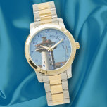 Marina Vallarta 0948 Armbanduhr<br><div class="desc">Malerei "Marina Vallarta 0948" Sammlung Personalisieren Sie auf der Produktseite oder klicken Sie auf den "Anpassen" Button für weitere Designoptionen. Das Design entstand aus meinem Gemälde "Marina Vallarta 0948", das den Leuchtturm des Restaurants in der Marina in Puerto Vallarta, Mexiko, einfängt. Matching Produkte sind in dieser Sammlung verfügbar.</div>
