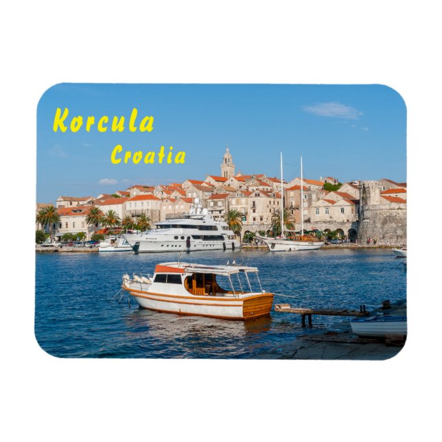 Marina von Korcula - Dalmatien, Kroatien Magnet (Horizontal)